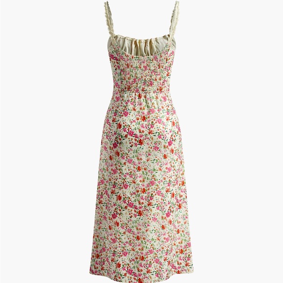 NWT Commense Floral Print Trim Cami Midi Dress - Picture 4 of 14